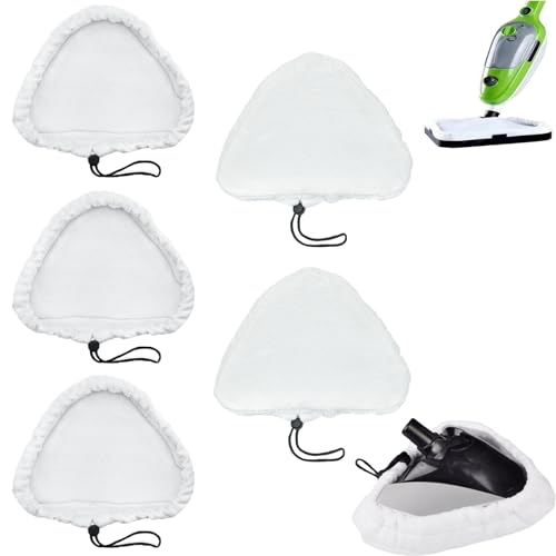 5 Stück Dampfbesen Ersatztücher Dreieckig Mikrofaser Ersatztücher Waschbar Ersatztücher Dampfbesen Dreieckig Ersatzpads Steam Mop Pads für Dampfwischer Und Haushaltsreinigung Verwendet von lurora2021