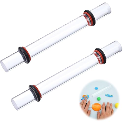 lurora2021 2 Stück Acryl Tonrollen Polymer-Ton-Werkzeuge Massiver Acryl Ton Roller Polymer Clay Zubehör Transparent Tonwalze Acrylstab für Bildhauerei Herstellung Basteln DIY-Rollwerkzeuge（19.5x2cm） von lurora2021