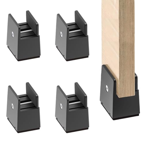 lurora2021 4 Stück Möbelerhöhung 5cm Verstellbare Betterhöhung Mit Schraubklemme Stuhlerhöher Sofaerhöher Schwarz Robuste Betterhöher Tischerhöher für Schränke, Betten, Sofas, Tische, Stühle(10~37 mm) von lurora2021