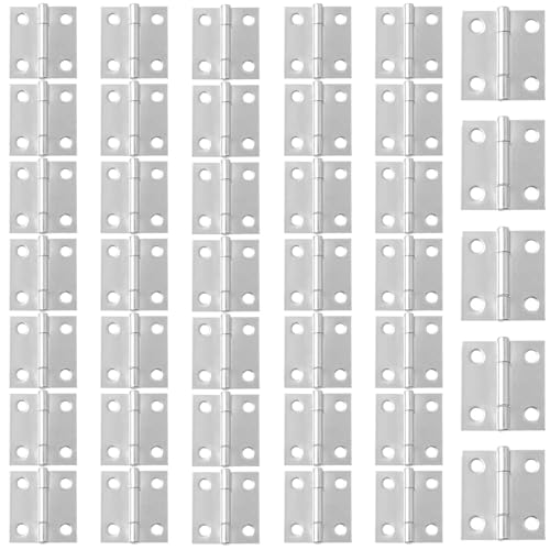 lurora2021 40 Stück Scharniere Edelstahl Scharniere Steckverbinder Scharnier Edelstahl 25mm Klein Mini Scharniere für Möbelbeschläge, Schranktüren und Fenster, Schubladen, Schmuckkästchen (Silber) von lurora2021