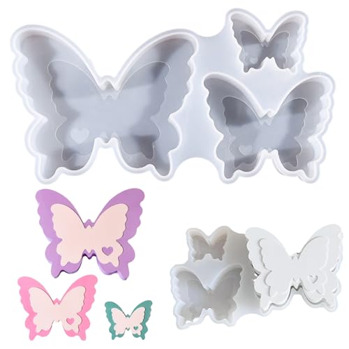 lurora2021 Silikonform Schmetterling Silikonform Ostern Frühling 3d Silikonformen Schmetterling Gießformen Frühling Schmetterling Schmetterling Kerzenform für Kerzen,Seife,Sojawachs Und DIY Handwerk von lurora2021