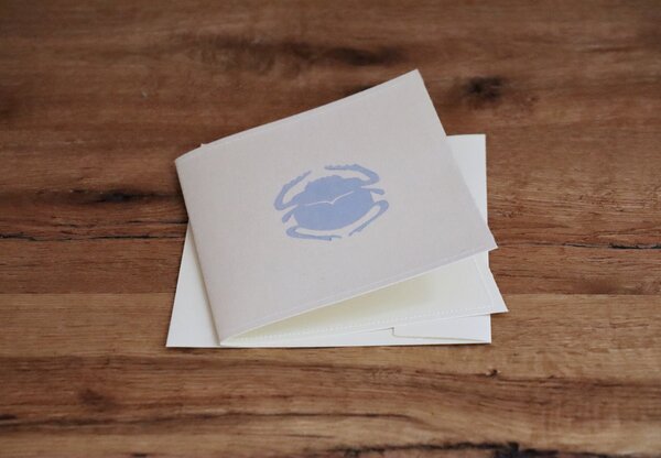 luscinia Handbedruckte Stoff-Grußkarte "Dicker Käfer" mit Briefumschlag von luscinia