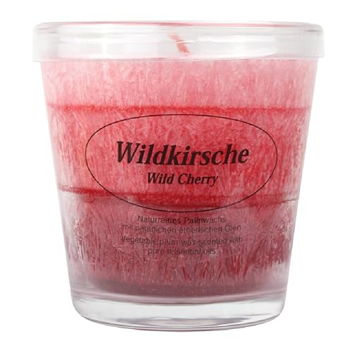 luterna Duftkerze im Glas, 100% pflanzliches Stearin, Wildkirsche, KERZENFARM HAHN, mit reinen ätherischen Ölen, Brenndauer ca. 24h von luterna