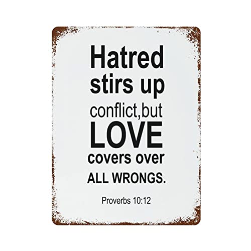 Metallschild mit Aufschrift "Hatred Stirs Up Conflict", Retro-Kunst, Vintage-inspiriertes Metallschild zum Aufhängen in Ihrer Hausbar, Garage oder Restaurant, 40,6 x 30,5 cm Metallschild mit Aufschrift "Hatred Stirs Up Conflict", Retro-Kunst, Vintage-inspiriertes Metallschild zum Aufhängen in Ihrer Hausbar, Garage oder Restaurant, 40,6 x 30,5 cm von lutieger