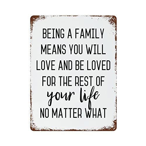 lutieger Aluminiumschild mit Aufschrift "Being A Family Means You Will Love and Be Loved for The Rest of Your Life No Matter What", Blechschild, Bauernhof, Ranch, Country, Bar, Restaurant lutieger Aluminiumschild mit Aufschrift "Being A Family Means You Will Love and Be Loved for The Rest of Your Life No Matter What", Blechschild, Bauernhof, Ranch, Country, Bar, Restaurant von lutieger