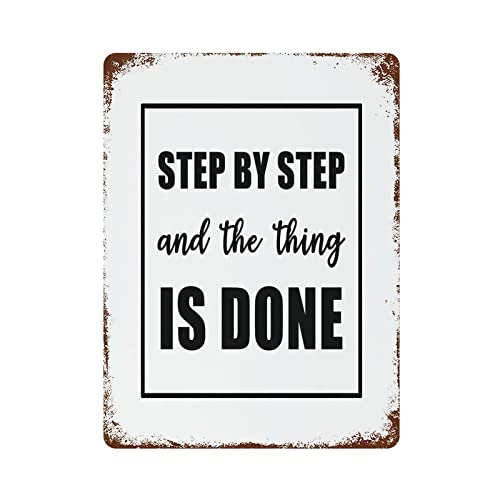 lutieger Blechschilder "Step by Step and The Thing is Done", Vintage-Blechschild, Vintage-Bardekoration, Hofschilder, 40,6 x 30,5 cm lutieger Blechschilder "Step by Step and The Thing is Done", Vintage-Blechschild, Vintage-Bardekoration, Hofschilder, 40,6 x 30,5 cm von lutieger