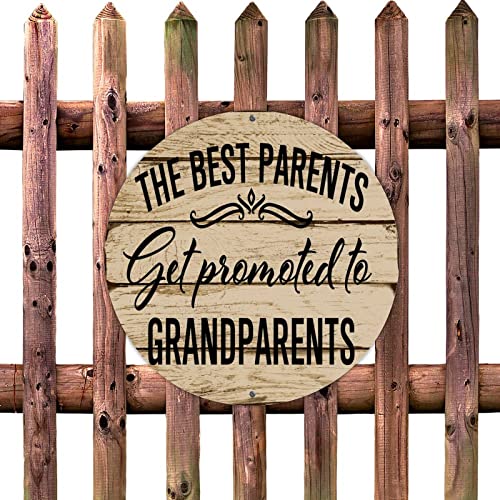 lutieger Blechschilder zum Aufhängen, Aufschrift "The Best Parents Get Promoted to Grandparents", Metallschild für Wohnheim, Terrasse, Kabine, Wanddekoration, 30,5 x 30,5 cm, rund lutieger Blechschilder zum Aufhängen, Aufschrift "The Best Parents Get Promoted to Grandparents", Metallschild für Wohnheim, Terrasse, Kabine, Wanddekoration, 30,5 x 30,5 cm, rund von lutieger