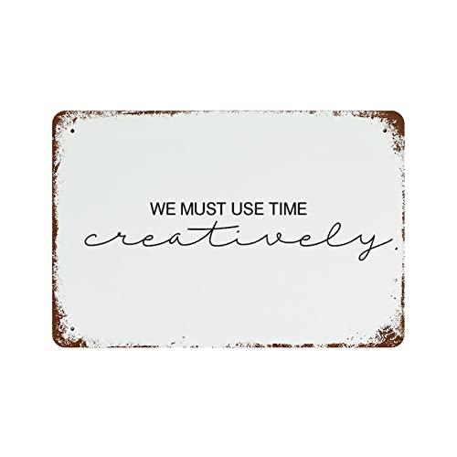 lutieger Metallschilder mit Aufschrift "We Must Use Time Creativy", Vintage-Look, Vintage-Stil, zum Aufhängen in Ihrer Hausbar, Garage oder Restaurant, 20,3 x 30,5 cm lutieger Metallschilder mit Aufschrift "We Must Use Time Creativy", Vintage-Look, Vintage-Stil, zum Aufhängen in Ihrer Hausbar, Garage oder Restaurant, 20,3 x 30,5 cm von lutieger