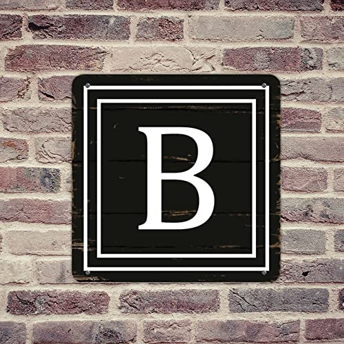 lutieger Personalisiertes Retro-Aluminium-Metallschild, Anfangsbuchstabe B, Monogrammschilder, englisches Alphabet, Monogramm-Blechschilder für Geschäft, Esszimmer, Schlafzimmer, Heimdekoration, 30,5 von lutieger