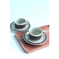 2Er Set Vintage Melitta Germany Kaffee-Tassen Mit Untertassen Der Ceracon Serie Aus Den 70Er Jahren von luvieduvievintage