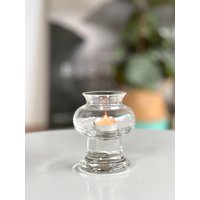 Kleiner Vintage Sea Glasbruk Votiv Kerzenhalter Entworfen Von Bjoern Ramel Für Kosta-Sweden, Kerzenhalter, Vintage Glas von luvieduvievintage