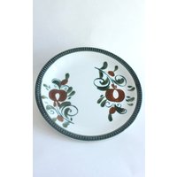 Vintage Boch Belgien Keramik Tortenplatte Oder Runde Servierplatte Im Muster Argenteuil von luvieduvievintage