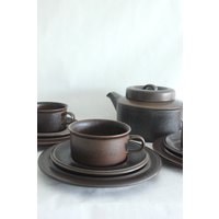 Vintage Braun Arabia Finland Ruska Teetasse Trio Set, Entworfen Von Ulla Procope in Den 1960Er Jahren, Teekanne von luvieduvievintage