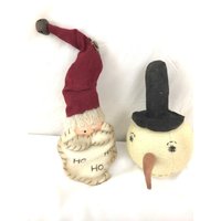 Handgemachter Schneemann Weihnachtsmann Weihnachtsschmuck Stoff Primitives Land von luvredford