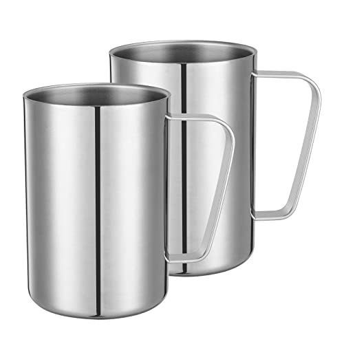 luvtree Doppelwandiger Thermobecher aus Edelstahl.Thermo Tasse,Tasse Camping,Metall Tasse,Edelstahlbecher 500ml. Für Kalt- und Heißgetränke geeignet. 2er-Pack. von luvtree