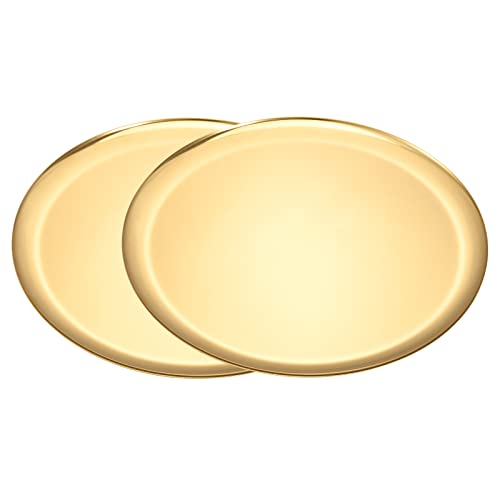 luvtree 2er Set Große Runde Gold Edelstahl Tablett - Mehrzweck für Kosmetik, Schmuck, Kerzen, Champagner & Couchtisch Dekoration, hochglanzpoliert & vakuumbeschichtet, lichtbeständig von luvtree