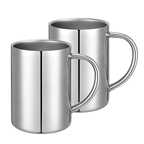 luvtree Doppelwandiger Thermobecher aus Edelstahl.Thermo Tasse,Tasse Camping,Metall Tasse,Edelstahlbecher 280ml. Für Kalt- und Heißgetränke geeignet. 2er-Pack. von luvtree
