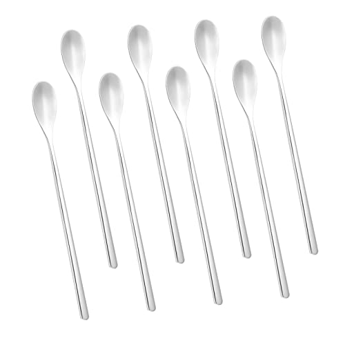 luvtree Edelstahl-Löffel mit Langem Griff,Latte Macchiato Löffel,Cocktail-Rührlöffe,Teelöffel mit Langem Stiel,Lange Griff Eislöffel. Länge 16cm. Material ist Edelstahl 304#. 8 Stücke. von luvtree