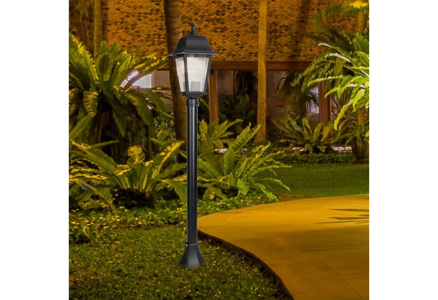 lux.pro Außen-Stehlampe, ohne Leuchtmittel, »Keighley« Außenlampe Gartenlaterne 1 x E27 Schwarz von lux.pro