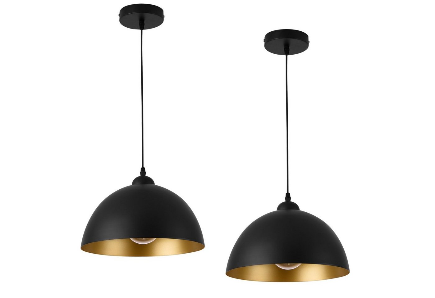 lux.pro Hängeleuchte, ohne Leuchtmittel, »Espoo« 2er Set Pendelleuchte Lampe schwarz von lux.pro