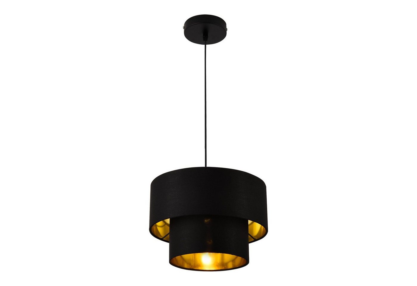 lux.pro Hängeleuchte, ohne Leuchtmittel, »Lopar« Deckenleuchte Pendelleuchte 30cm schwarz/gold von lux.pro