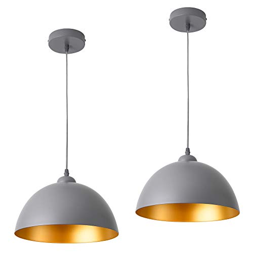 lux.pro Hängeleuchte im 2er-Set Hängelampe E27 Deckenleuchte Metall Grau-Gold lux.pro Hängeleuchte im 2er-Set Hängelampe E27 Deckenleuchte Metall Grau-Gold von lux.pro