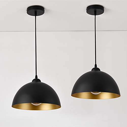 lux.pro Hängeleuchte im 2er-Set Hängelampe E27 Deckenleuchte Metall Schwarz-Gold lux.pro Hängeleuchte im 2er-Set Hängelampe E27 Deckenleuchte Metall Schwarz-Gold von lux.pro