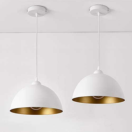 lux.pro Hängeleuchte im 2er-Set Hängelampe E27 Deckenleuchte Metall Weiß-Gold lux.pro Hängeleuchte im 2er-Set Hängelampe E27 Deckenleuchte Metall Weiß-Gold von lux.pro