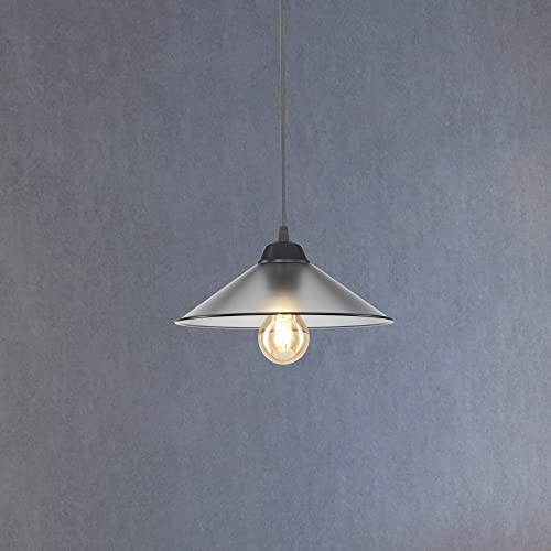 lux.pro Pendelleuchte Hereford Hängelampe Schwarz Grau Küchenlampe hängend 1 x E27 Wohnzimmerlampe Vintage Industriedesign von lux.pro