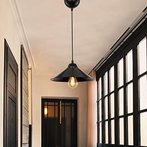 lux.pro Pendelleuchte Hereford Hängelampe Schwarz Küchenlampe hängend 1 x E27 Wohnzimmerlampe Vintage Industriedesign von lux.pro