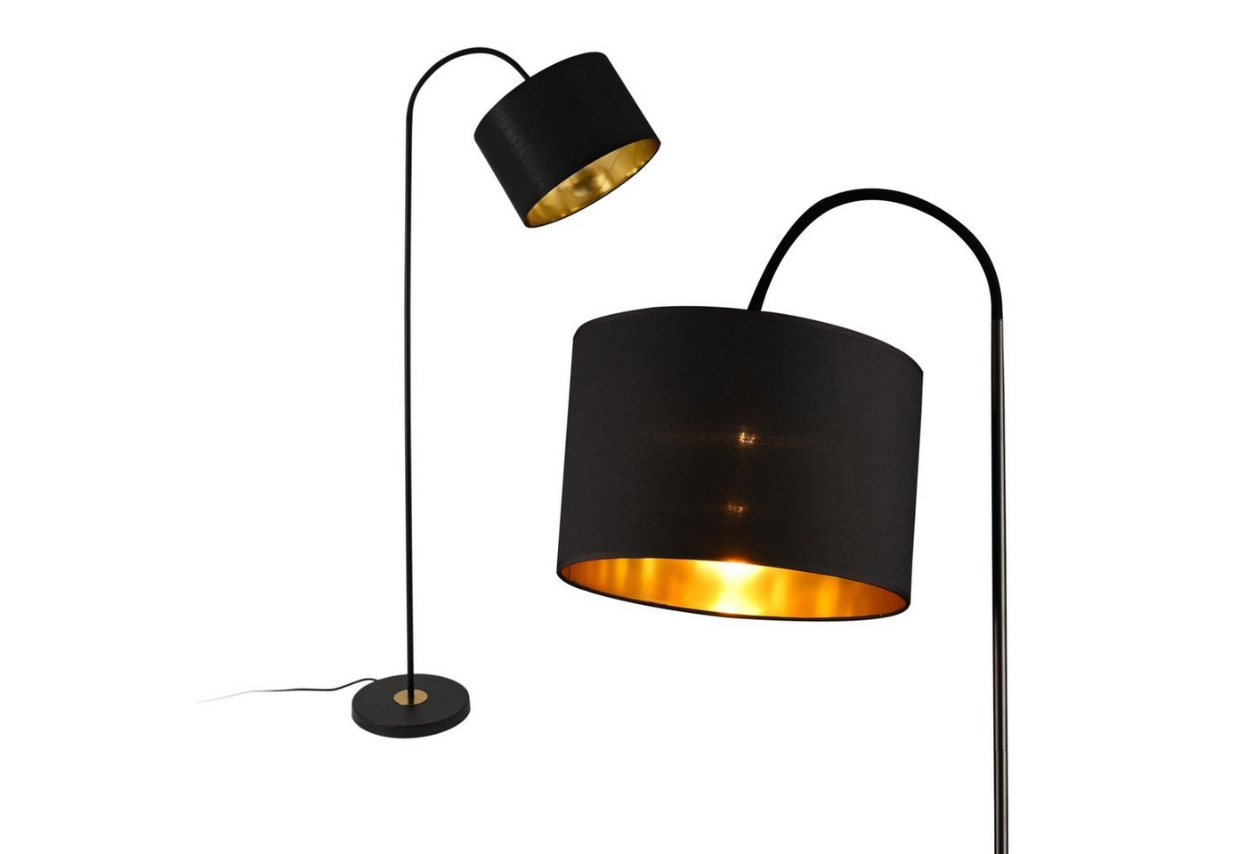 lux.pro Stehlampe, ohne Leuchtmittel, »Toledo« Stehleuchte Design schwenkbare Lampe Metall schwarz von lux.pro