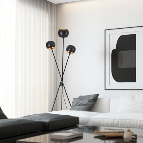 lux.pro Stehlampe Nykvarn Stehleuchte 3 x E14 Wohnzimmerlampe 3-flammig Schwarz Lampe stehend Metall von lux.pro