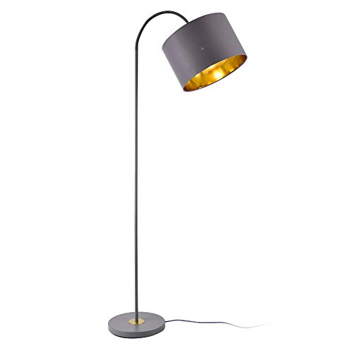lux.pro Stehlampe Toledo 173cm 1xE27 Stehleuchte schwenkbare Standleuchte Metall (grau) von lux.pro