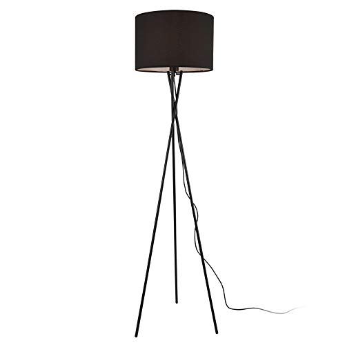 lux.pro Stehleuchte 'Grenoble' 154cm 1x E27 60W Stehlampe Standleuchte Stand Lampe Metall Schwarz von lux.pro