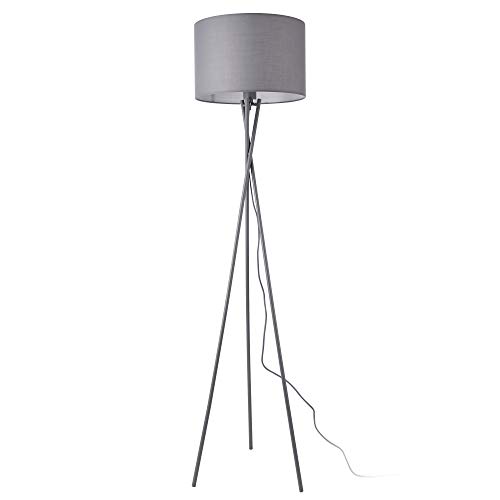 lux.pro Stehleuchte 'Grenoble' 154cm 1x E27 60W Stehlampe Standleuchte Stand Lampe Metall Grau von lux.pro