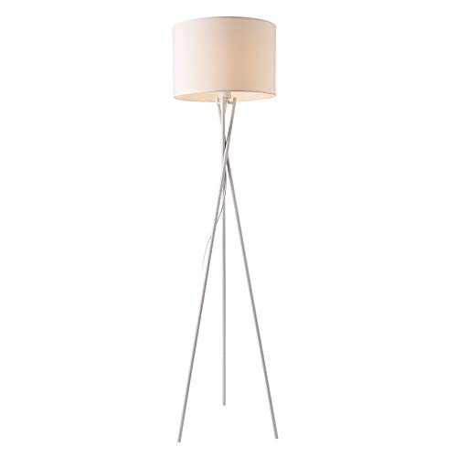 lux.pro Stehleuchte 'Grenoble' 154cm 1x E27 60W Stehlampe Standleuchte Stand Lampe Metall Weiß von lux.pro