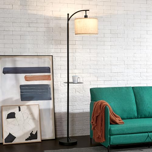 lux.pro Stehleuchte Sunderland Stehlampe 1-flammig Flurlampe Dekoratives Design Standleuchte 1xE27 für Wohn- Schlafzimmer Büro 180cm Schwarz/Beige von lux.pro