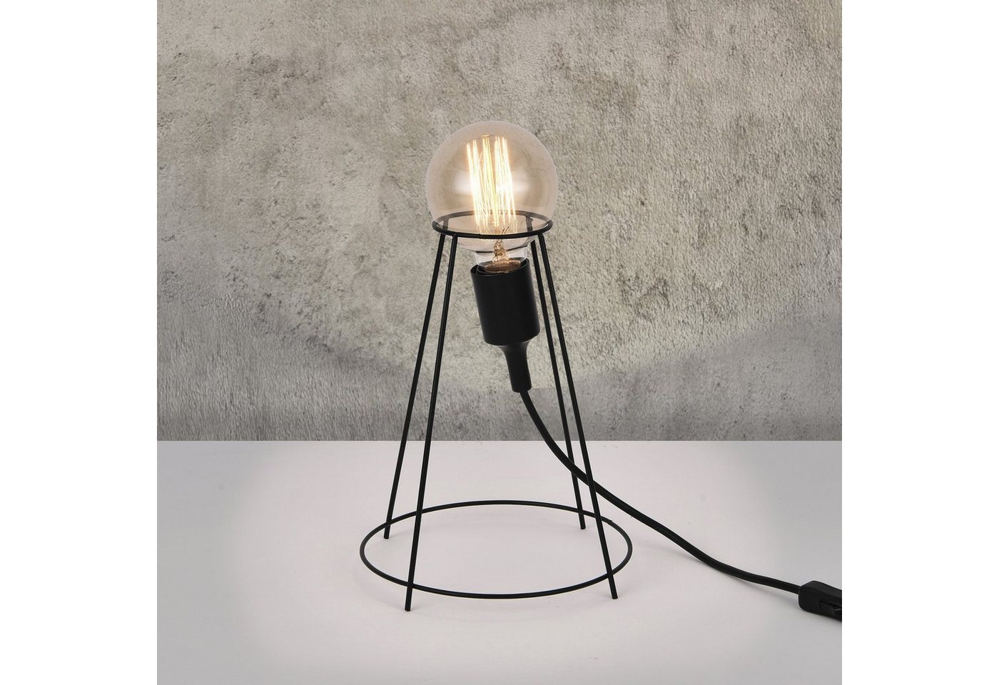 lux.pro Tischleuchte, ohne Leuchtmittel, »Sydney« Tischlampe für Wohnzimmer 1 x E27 Schwarz von lux.pro