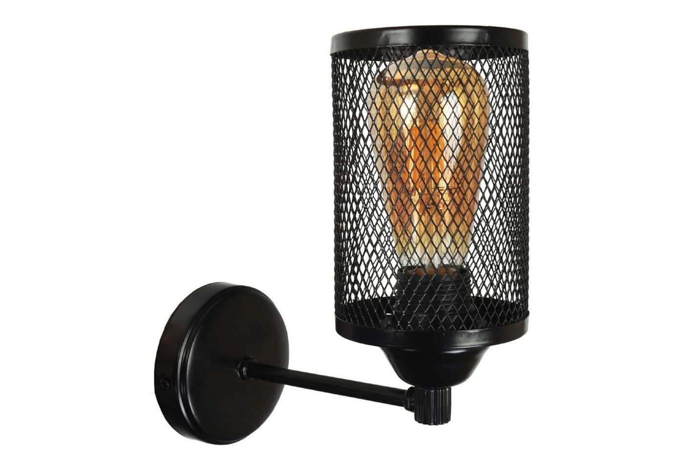 lux.pro Wandleuchte, »Kenilworth« Wandlampe 1 X E27 aus Metall Schwarz von lux.pro