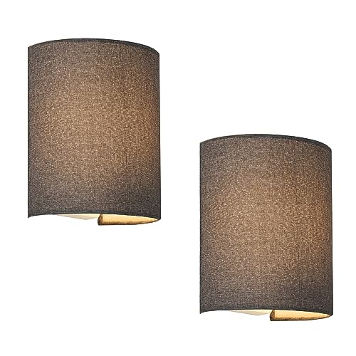 lux.pro Wandleuchte Brüssel 2er Set Wandlampe innen E27 Wandbeleuchtung Wohnzimmer Wandstrahler Flur Leinen halbrund Grau lux.pro Wandleuchte Brüssel 2er Set Wandlampe innen E27 Wandbeleuchtung Wohnzimmer Wandstrahler Flur Leinen halbrund Grau von lux.pro