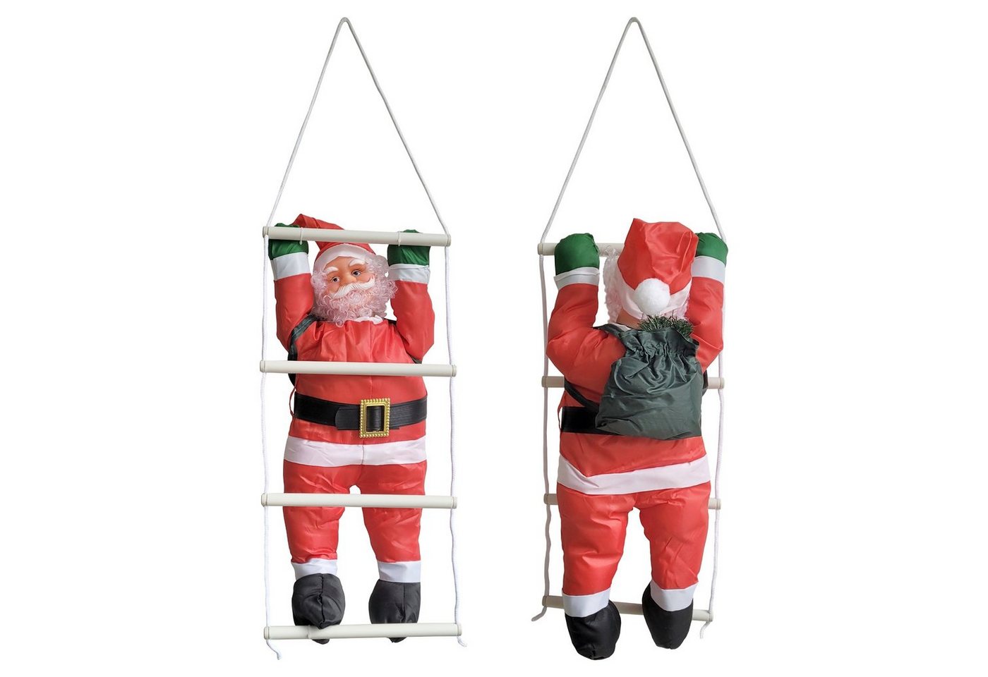 lux.pro Weihnachtsfigur, Weihnachtsmann auf Leiter Nikolaus 85x25cm Gepolstert von lux.pro