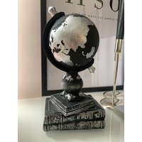 Schwarze Weltkarte Globus Design, Dekor, Geschenk, Luxus Schreibtisch Dekor Objekte, Bibliothek Regal Objekt, Büro Geschenk von luxandhome