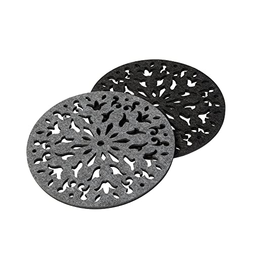 luxdag Filzuntersetzer zweifarbig rund für Gläser, Vasen & Schalen (Farbe & Größe wählbar) - Untersetzer zweifarbig - Tischschoner für Küche, Wohnzimmer & Bar von luxdag