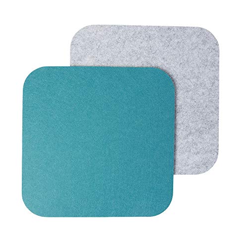 luxdag Platzset aus Filz für Teller & große Schüsseln (Farbe & Größe wählbar) - Tischset zweifarbig - Platzmatten für Küche & Esszimmer - Abwischbare Untersetzer Aqua/Hellgrau von luxdag