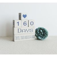 Fräulein An Frau Hochzeits-Countdown-Blöcke, Verlobungsgeschenk Fräulein An Frau Hochzeits-Countdown-Blöcke, Verlobungsgeschenk von luxurygrove