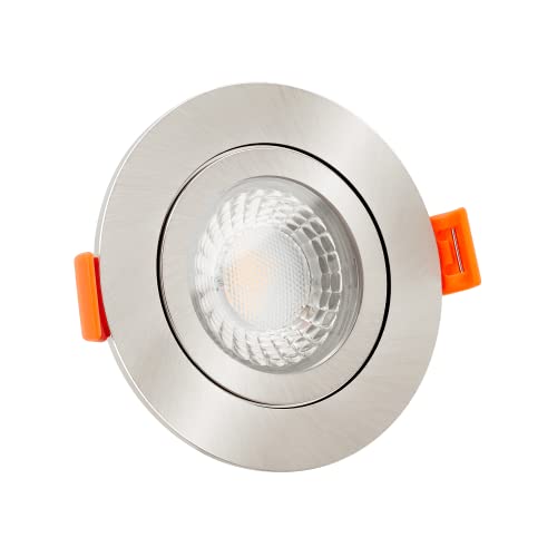 luxvenum LED Einbaustrahler IP44 230V 7W - 1x dimmbare LED Deckenleuchte flach nur 25mm, 60° Abstrahlwinkel, 90 CRI Farbwiedergabe, Deckenspots für Badezimmer, Außenbereich, Farbe Eisen, 4000K luxvenum LED Einbaustrahler IP44 230V 7W - 1x dimmbare LED Deckenleuchte flach nur 25mm, 60° Abstrahlwinkel, 90 CRI Farbwiedergabe, Deckenspots für Badezimmer, Außenbereich, Farbe Eisen, 4000K von luxvenum