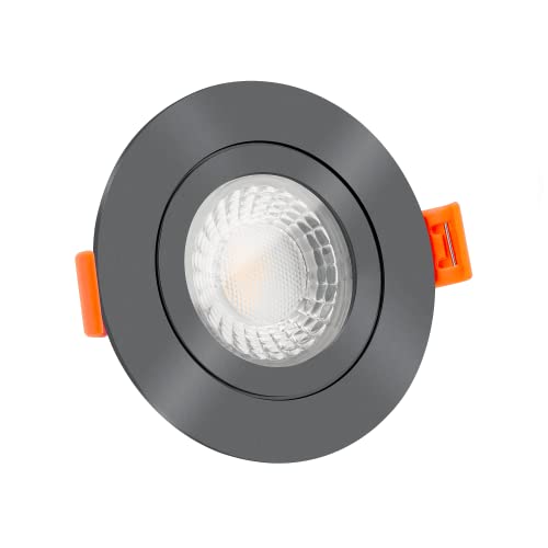 luxvenum LED Einbaustrahler IP44 GU10 230V 7W - 1x dimmbare LED Deckenleuchte 59mm, 60° Abstrahlwinkel, 93 CRI, Deckenspots für Badezimmer, Küche, Außenbereiche, Farbe Anthrazit, 4000K luxvenum LED Einbaustrahler IP44 GU10 230V 7W - 1x dimmbare LED Deckenleuchte 59mm, 60° Abstrahlwinkel, 93 CRI, Deckenspots für Badezimmer, Küche, Außenbereiche, Farbe Anthrazit, 4000K von luxvenum