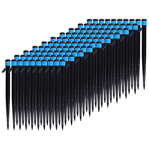 100 Tropfdüsen 18 cm Universal 360 ° Tropfdüsen Schleifstecker für 4/7mm Rohrwässerungssysteme für Gartenpflanzen und Blumen Wassereinsparung und effizientes Präzisionssprühen von lvifloae