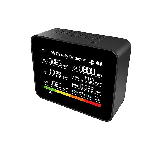 13 In 1 Tuya Intelligent Air Quality Monitor Indoor, tragbarer CO2 -Detektor, unterstützen Sie die Remote -App -Steueralarmfunktion mit dem WLAN -Luftqualitätstester für Home (Schwarz) von lvifloae