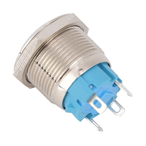 2pcs Druckknopfschalter 4-pin 12V-24V DC Apiele 19mm Riegel drückt rote Verriegelungsschalter für Anwendungen, die Präzision und Zuverlässigkeit in Steuerschaltungen erfordern (Rot) von lvifloae
